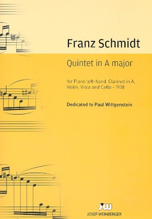 Quintett A-Dur  fr Violine, Viola, Violoncello, Klarinette und Klavier (linke Hand) Partitur und Stimmen