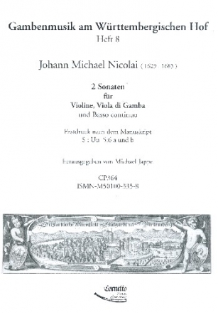 2 Sonaten fr Violine, Viola da Gamba und Bc Stimmen