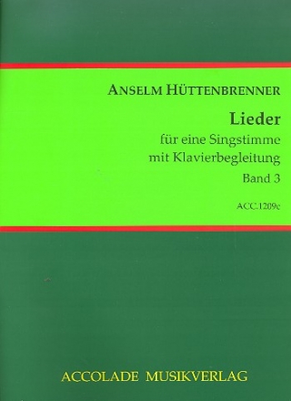 Lieder Band 3 fr Gesang und Klavier