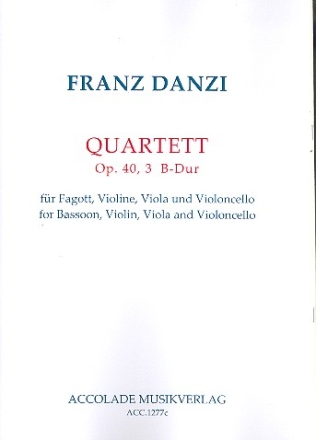Quartett B-Dur op.40,3 fr Fagott, Violine, Viola und Violoncello Partitur und Stimmen