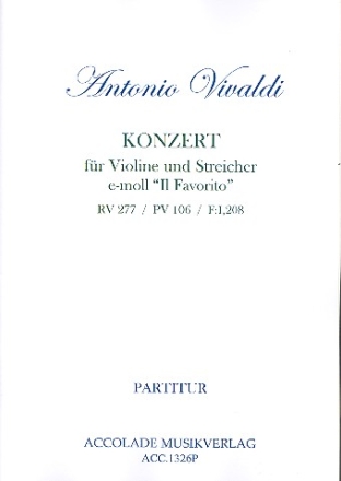 Konzert e-Moll RV277 op.11,2 fr Violine und Streicher Partitur