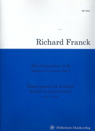 Quartett in einem Satz E-Dur op.41 fr Violine, Viola, Violoncello und Klavier Stimmen