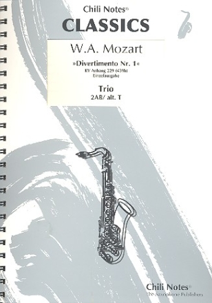 Divertimento Nr.1 KVAnh229 (KV439b) fr 3 Saxophone (AABar/AAT) Partitur und Stimmen