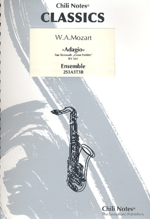 Adagio aus Serenade KV361 fr 11 Saxophone (SSAAATTTBarBarBar) Partitur und Stimmen