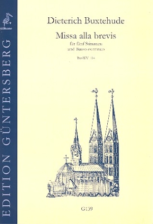 Missa alla brevis BuxWV114 fr 5 Stimmen (Instrumente) und Bc Consortausgabe (Partitur, 5 Stimmen und Continuo)