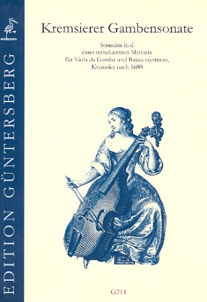 Sonatina d-Moll fr Viola da Gamba und Bc Partitur und Stimmen (Bc ausgesetzt)