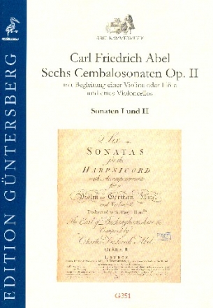 6 Cembalosonaten op.2 Nr.1-2 fr Violine (Flte), Violoncello und Cembalo Partitur und Stimmen