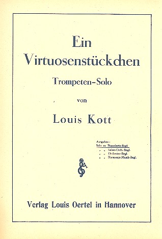 Ein Virtuosenstckchen fr Trompete und Klavier 2 Spielpartituren