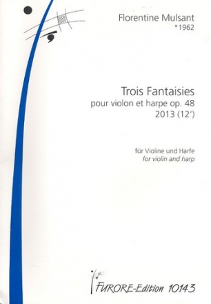 3 Fantaisies op.48 fr Violine und Harfe Partitur und Stimme