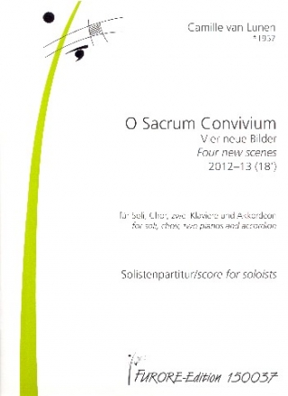 O sacrum convivium f�r Soli, gem Chor, 2 Klaviere und Akkordeon Solistenpartitur (la/dt)