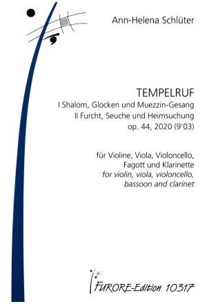 Tempelruf op.44 fr Violine, Viola, Violoncello, Fagott und Klarinette Partitur und Stimmen