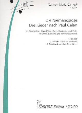 Die Niemandsrose fr Bassbariton, (Bass-) Flte, (Bass-) Klarinette und Violoncello Partitur und Stimmeen