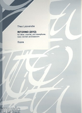 Ritorno for oboe, clarinet, alto saxophone, bass clarinet and bassoon score and parts