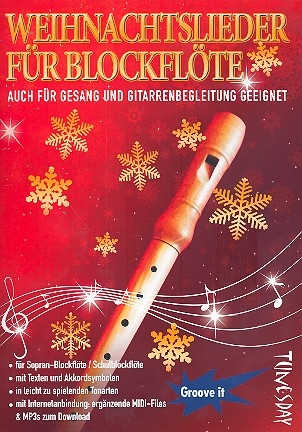 Weihnachtslieder (+Download) fr Sopranblockflte (mit Texten und Akkorden)