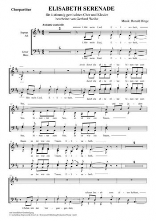Elisabeth-Serenade - fr gem. Chor und Klavier (Chorpartitur)