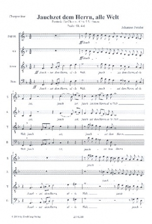 Jauchzet dem Herrn alle Welt fr gem Chor a cappella Partitur