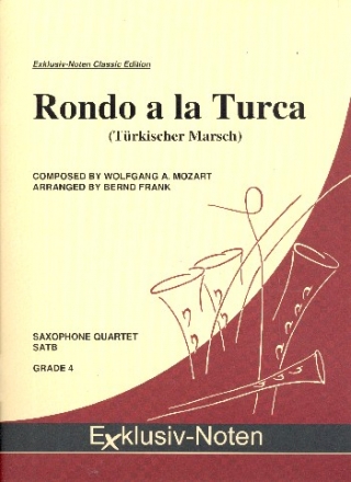 Rondo a la turca KV331 fr 4 Saxophone (SATBar) Partitur und Stimmen