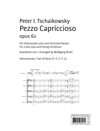 Pezzo Capriccioso op.62 fr Violoncello und Streichorchester Stimmensatz (5-5-3-3-2)