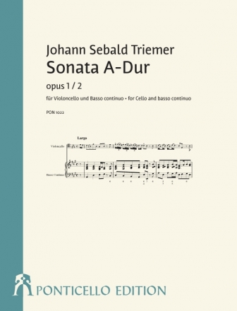 Sonate A-Dur op.1,2 fr Violoncello und Bc Partitur (Bc ausgesetzt) und Spielpartitur