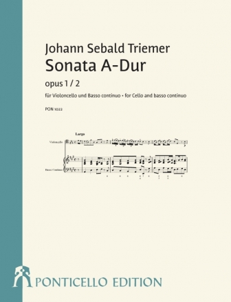 Sonate A-Dur op.1,2 fr Violoncello und Bc Partitur (Bc ausgesetzt) und Spielpartitur