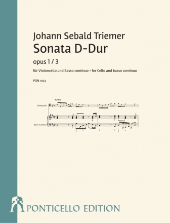 Sonate D-Dur op.1,3 fr Violoncello und Bc Partitur und Stimmen (Bc ausgesetzt)