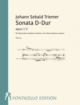 Sonate D-Dur op.1,3 fr Violoncello und Bc Partitur und Stimmen (Bc ausgesetzt)
