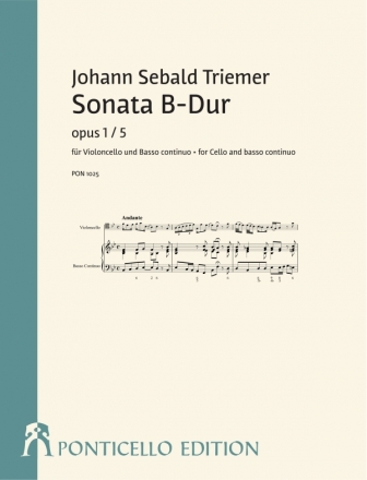 Sonate B-Dur op.1,5 fr Violoncello und Bc Partitur und Spielpartitur (Bc ausgesetzt)