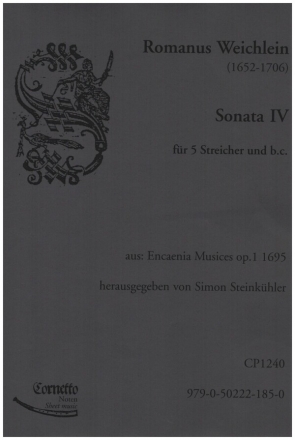 Sonate Nr.4 fr 2 Violinen, 2 Violen, Violone und Bc Partitur und Stimmen (Bc ausgesetzt)