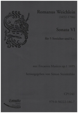 Sonate Nr.6 fr 2 Violinen, 2 Violen, Violone und Bc Partitur und Stimmen (Bc ausgesetzt)