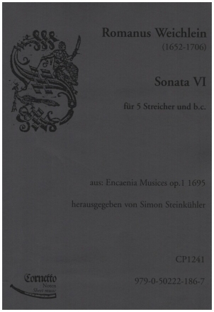 Sonate Nr.6 fr 2 Violinen, 2 Violen, Violone und Bc Partitur und Stimmen (Bc ausgesetzt)
