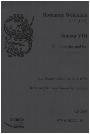 Sonate Nr.8 fr 2 Violinen, 2 Violen, Violone und Bc Partitur und Stimmen (Bc ausgesetzt)