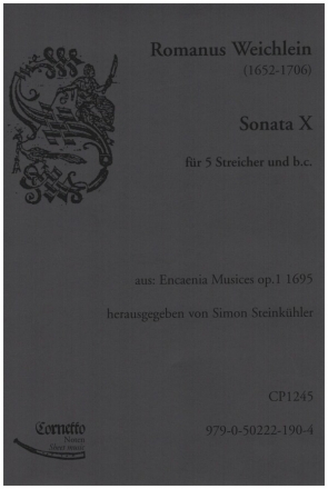 Sonate Nr.10 fr 2 Violinen, 2 Violen, Violone und Bc Partitur und Stimmen (Bc ausgesetzt)