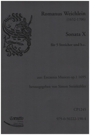 Sonate Nr.10 fr 2 Violinen, 2 Violen, Violone und Bc Partitur und Stimmen (Bc ausgesetzt)