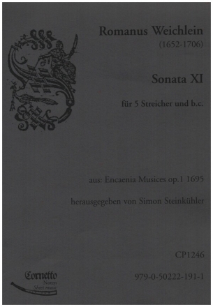 Sonate Nr.11 fr 2 Violinen, 2 Violen, Violone und Bc Partitur und Stimmen (Bc ausgesetzt)