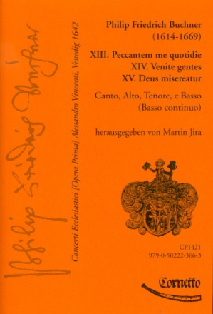 Concerti ecclesiastici op.1 Nr.13-15 fr 4 Stimmen (SATB) und Bc 4 Partituren und Instrumentalstimmen