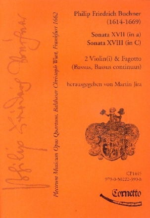 Plectrum musicum op.4 Band 9 fr 2 Violinen, Fagott und Bc Partitur und Stimmen