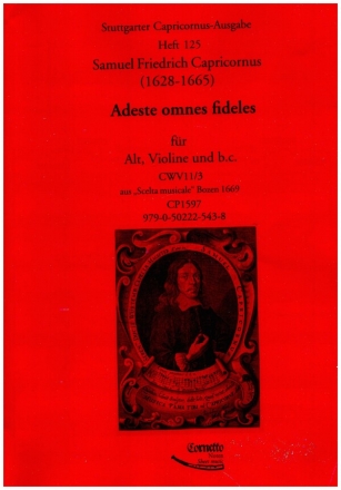 Adeste omnes fideles CWV11/3 fr Alt, Violine und Bc Partitur und Stimmen (Bc nicht ausgesetzt)