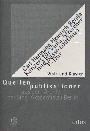 Konzert F-Dur  fr Viola, Streicher und Bc fr Viola und Klavier