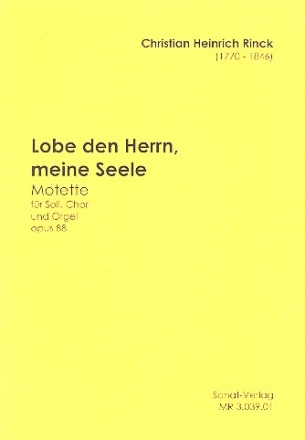 Lobe den Herrn meine Seele op.88 fr Soli, gem Chor und Orgel Partitur