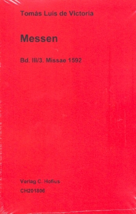 Werke Reihe 3 Band 3 6 Messen 1592 Partitur