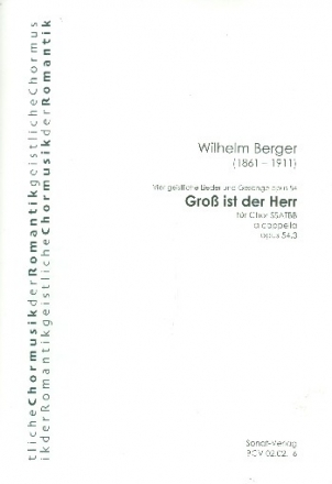 Gro ist der Herr op.54,3 fr gem Chor a cappella Partitur