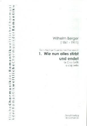 Wie nun alles stirbt und endet op.25,1 fr gem Chor a cappella Partitur