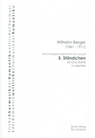 Stndchen op.25,5 fr gem Chor a cappella Partitur