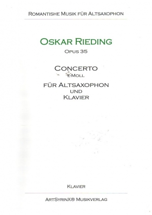 Concerto e-Moll op.35 fr Altsaxophon und Klavier Klavierpartitur