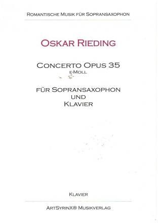 Concerto e-Moll op.35 fr Sopransaxophon und Klavier Klavierpartitur