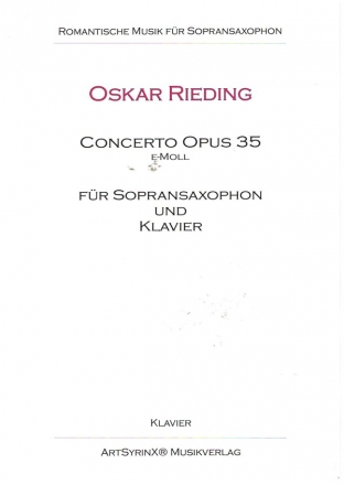 Concerto e-Moll op.35 fr Sopransaxophon und Klavier Klavierpartitur