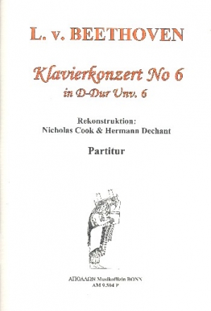 Konzert D-Dur Nr.6 fr Klavier und Orchester Partitur