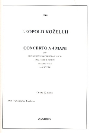 Concerto per pianoforte a 4 mani, 2 oboi, 2 corni e orchestra d'archi parti d'orchestra