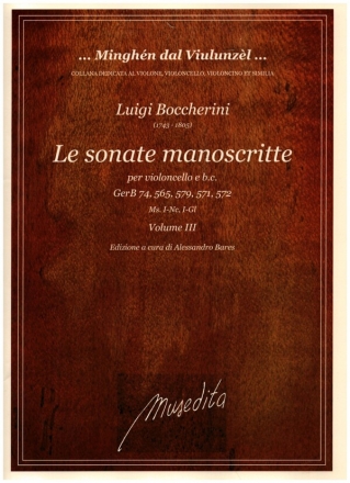Le sonate manoscritte vol.3 per violoncello e bc