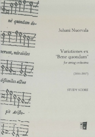 Juhani Nuorvala, Variationes ex Bene Quondam String Orchestra Studyscore